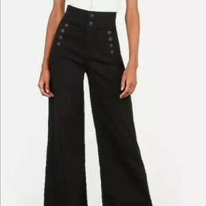 Express Black Wide Leg Flare Super High Rise Jean